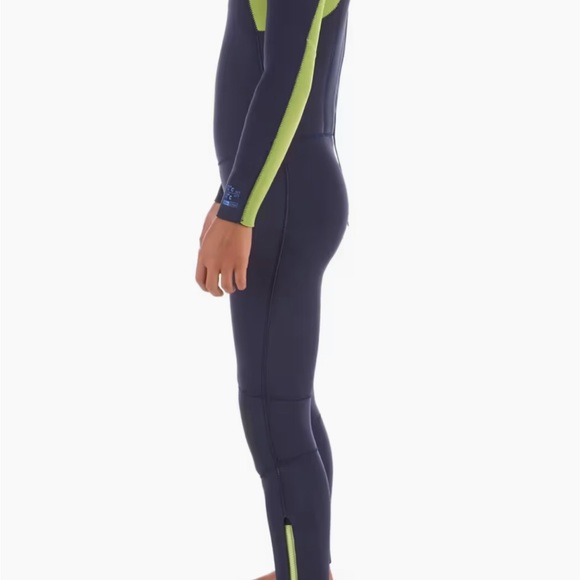 Kids' Surfing Wetsuit 4/3 Neoprene - 100 CW Blue Green - Picture 2 of 16